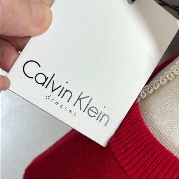 NWT Calvin Klein Red Long Sleeve Sheath Dress MSRP$134.00 - Picture 7 of 8